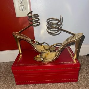 GOLD RENE CAOVILLA HEELS